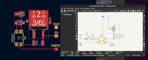 reverse-engineering the FET board in kicad