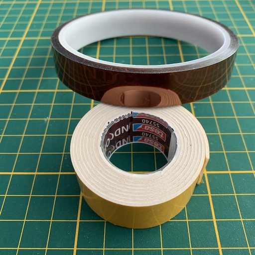 double-sided tape and kapton tape