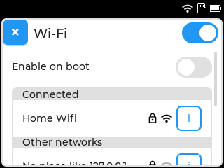 screenshot of the wifi management app